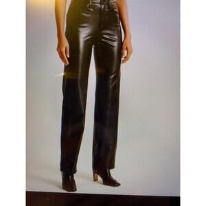Abercrombie 90s Relaxed Jean High Rise Vegan Leather Pants 12